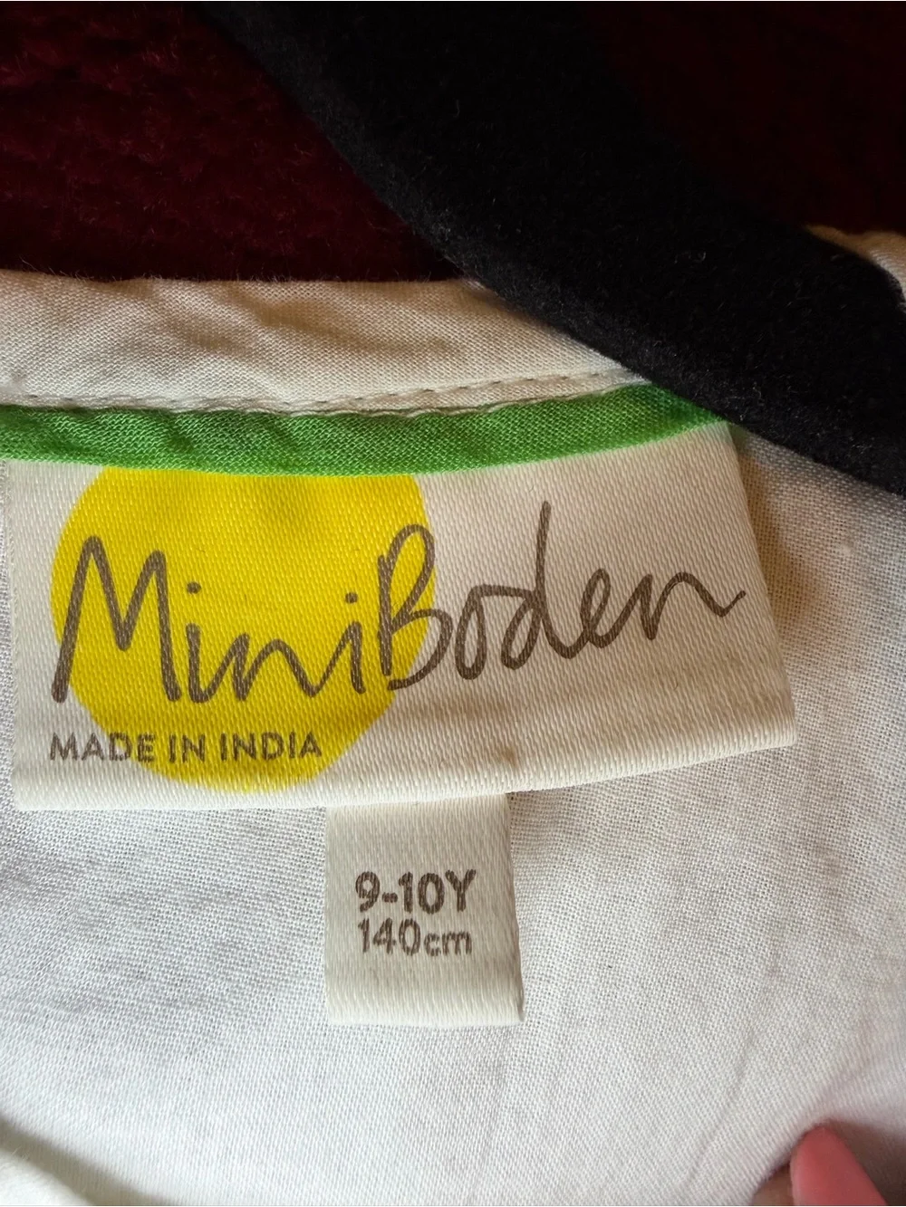 Mini Boden girls size 9-10y white sleeveless tropical fruit cotton summer dress